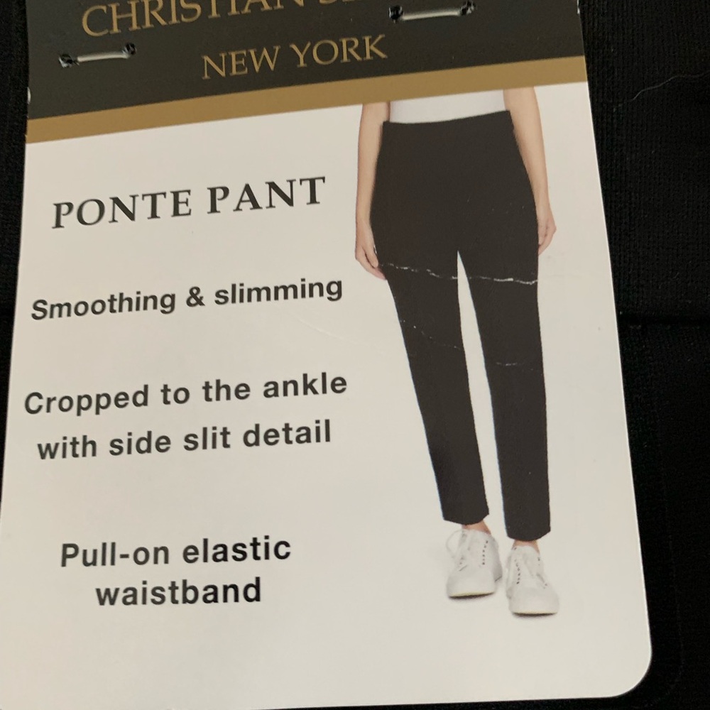 Christian Siriano Black Cropped Ponte Pants